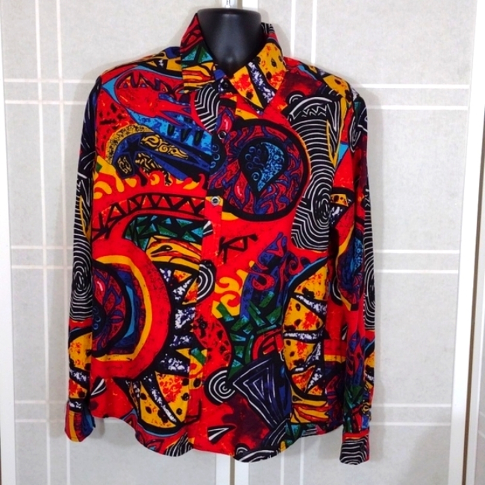 Kivenst man's wearable art button-down shirt XL